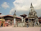 Kathmandu Bhaktapur 02-2 Bhaktapur Durbar Square Golden Gate, King Bhupatindra Malla Column, Teleju Bell, And Vatsala Durga Temple